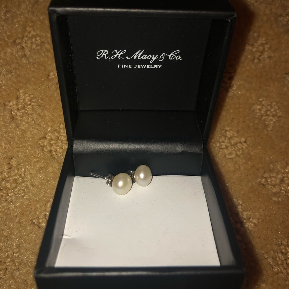 R.H. Macy and Co. pearl stud earrings